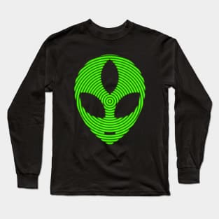 3rd eye Alien; Green Radial Long Sleeve T-Shirt